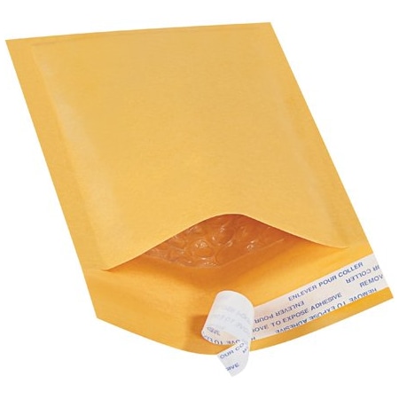 Bsc Preferred 4 x 8'' Kraft No 000 Self-Seal Bubble Mailers, 500PK BUY00025669